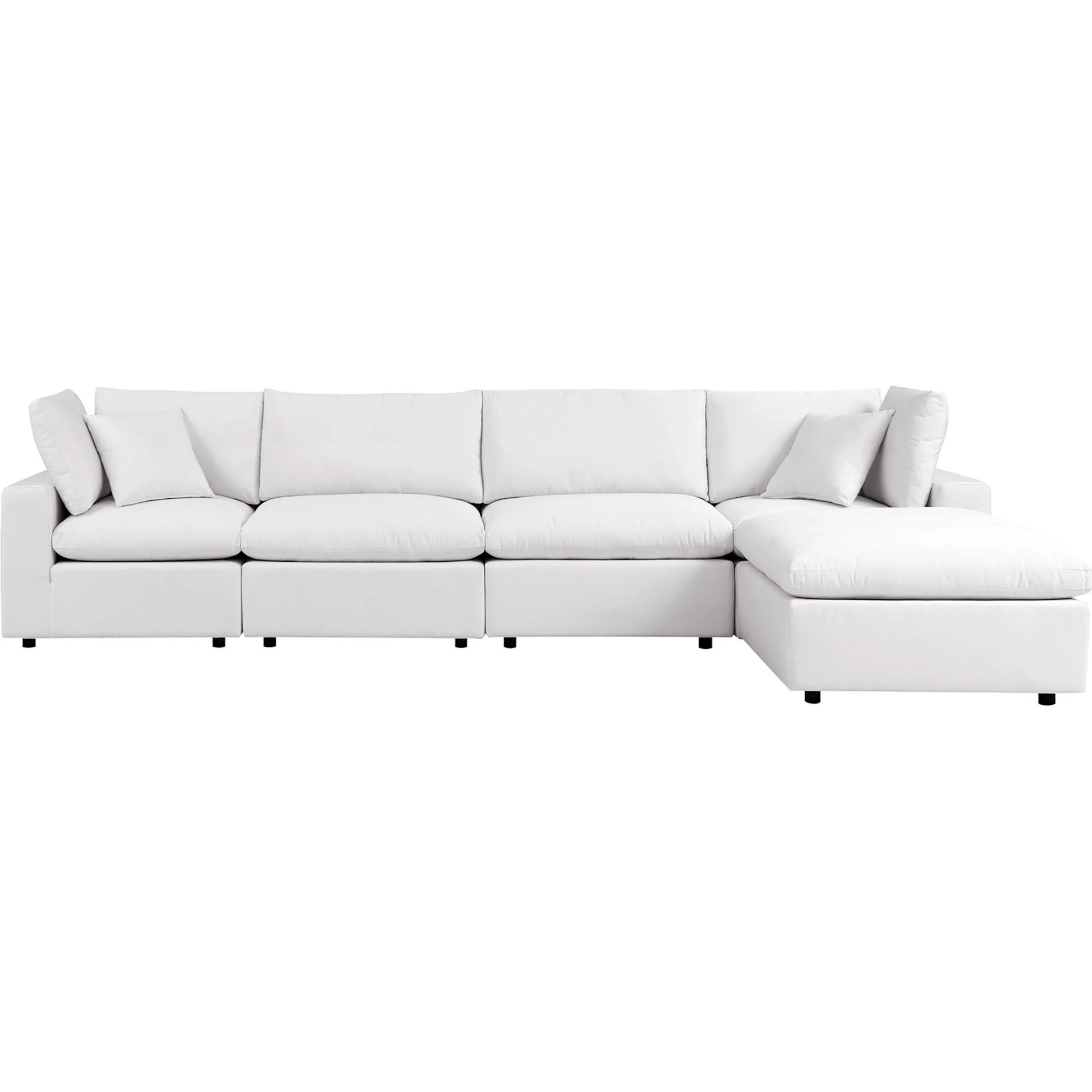 Wheatland 5-Piece Sectional Sofa by Evans & Londeen in charcoal. Made from seat cushion: foam density 34kg, m3, spray bonded cotton, non-woven fabric cover, doll cotton, aluminium frame, aluminum tube in a modern style.