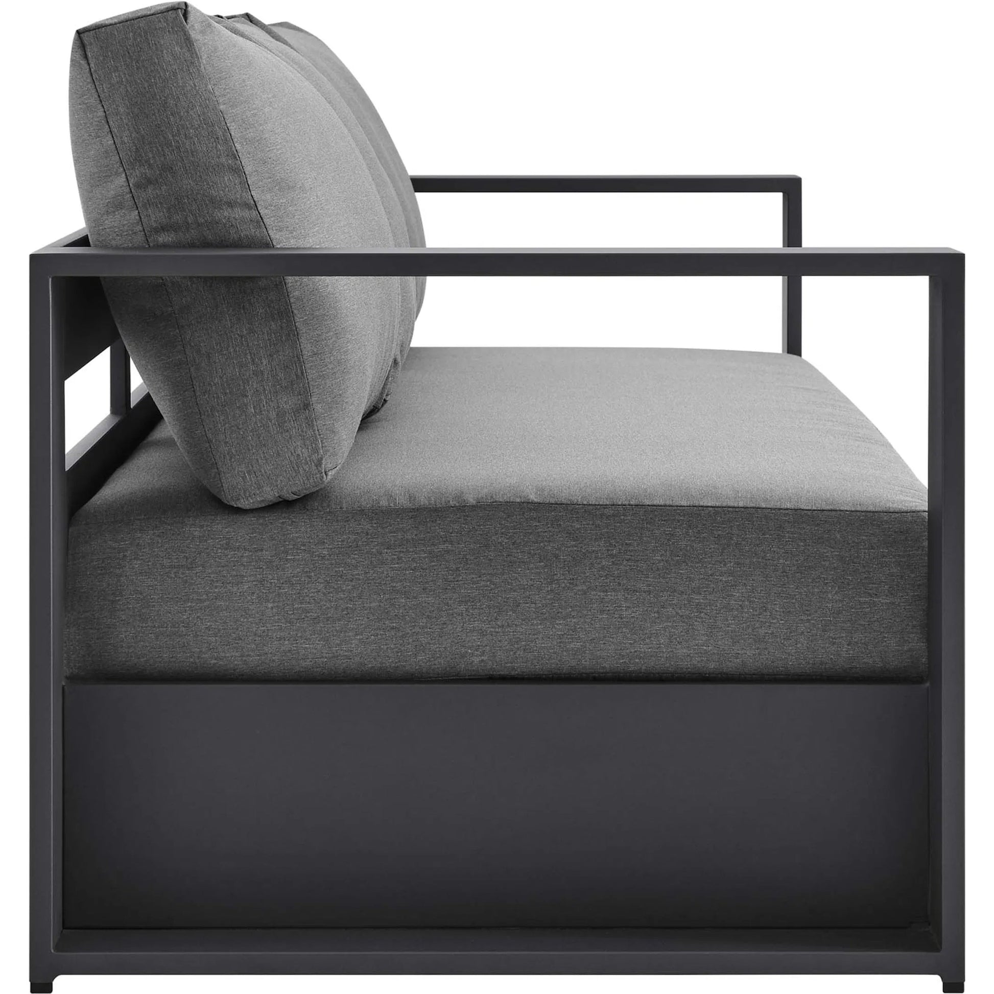 Conejos Powder-Coated Aluminum Sofa by Evans & Londeen. Made from seat cushion: foam density 30kgs, m3, seat front is covered by 20mmt spraying bonded wadding in a modern style.