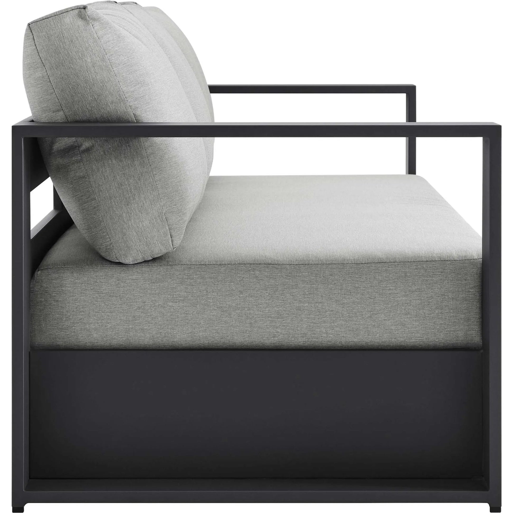 Conejos Powder-Coated Aluminum Sofa by Evans & Londeen. Made from seat cushion: foam density 30kgs, m3, seat front is covered by 20mmt spraying bonded wadding in a modern style.