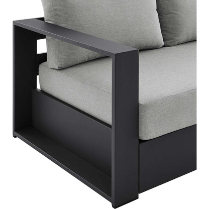 Conejos Powder-Coated Aluminum Sofa by Evans & Londeen. Made from seat cushion: foam density 30kgs, m3, seat front is covered by 20mmt spraying bonded wadding in a modern style.