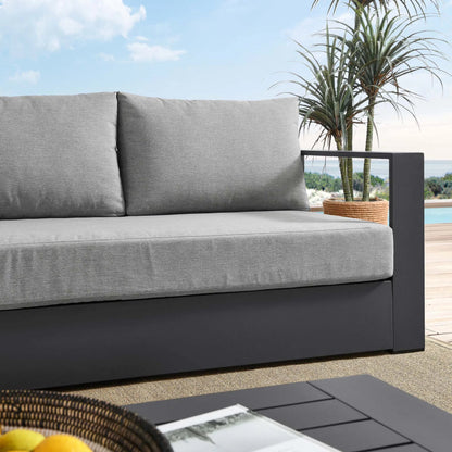 Conejos Powder-Coated Aluminum Sofa by Evans & Londeen. Made from seat cushion: foam density 30kgs, m3, seat front is covered by 20mmt spraying bonded wadding in a modern style.