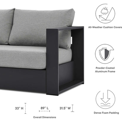 Conejos Powder-Coated Aluminum Sofa by Evans & Londeen. Made from seat cushion: foam density 30kgs, m3, seat front is covered by 20mmt spraying bonded wadding in a modern style.