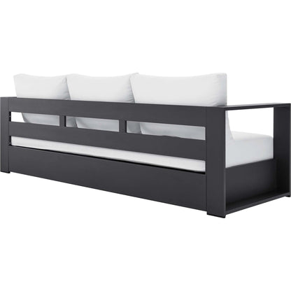 Conejos Powder-Coated Aluminum Sofa by Evans & Londeen. Made from seat cushion: foam density 30kgs, m3, seat front is covered by 20mmt spraying bonded wadding in a modern style.