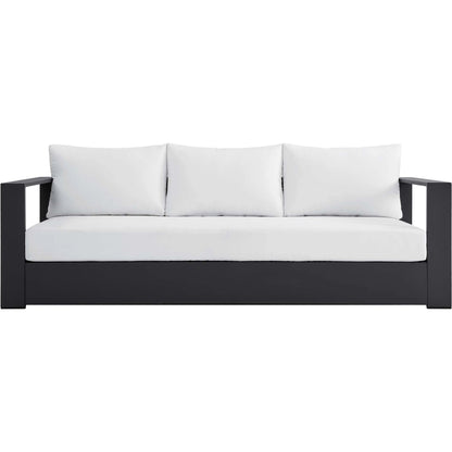 Conejos Powder-Coated Aluminum Sofa by Evans & Londeen. Made from seat cushion: foam density 30kgs, m3, seat front is covered by 20mmt spraying bonded wadding in a modern style.