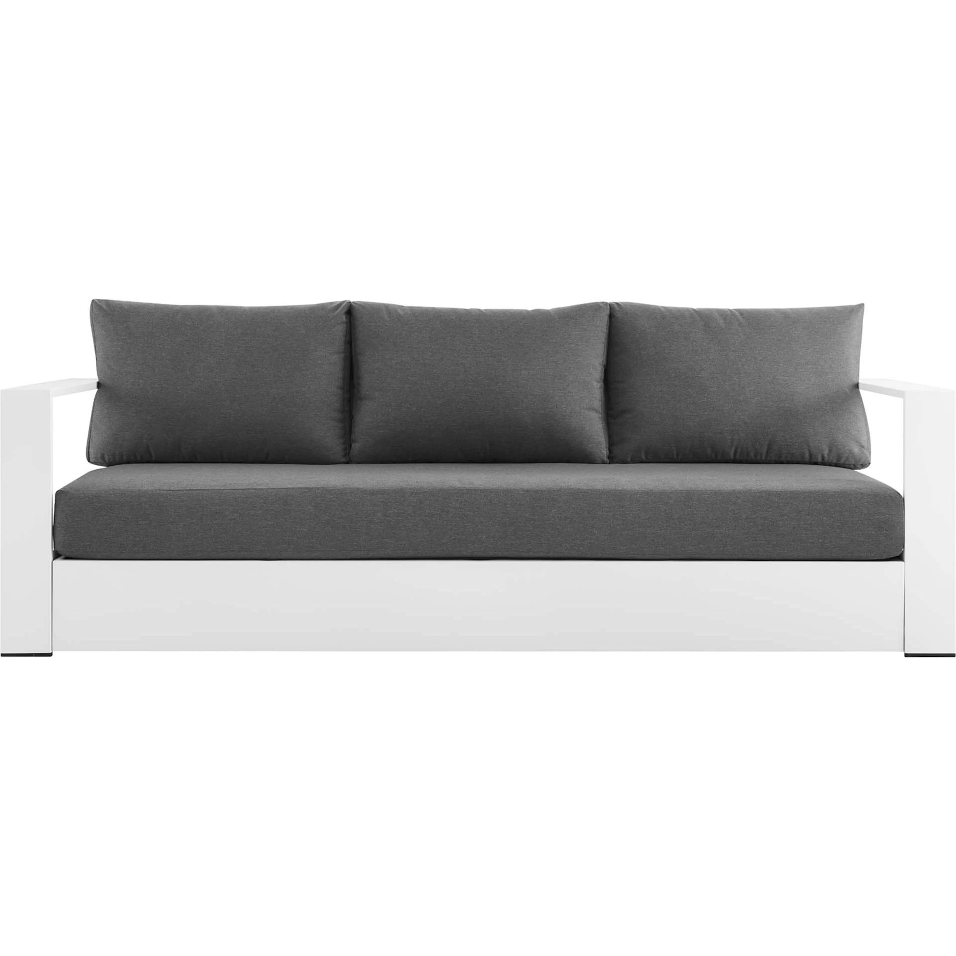 Conejos Powder-Coated Aluminum Sofa by Evans & Londeen. Made from seat cushion: foam density 30kgs, m3, seat front is covered by 20mmt spraying bonded wadding in a modern style.