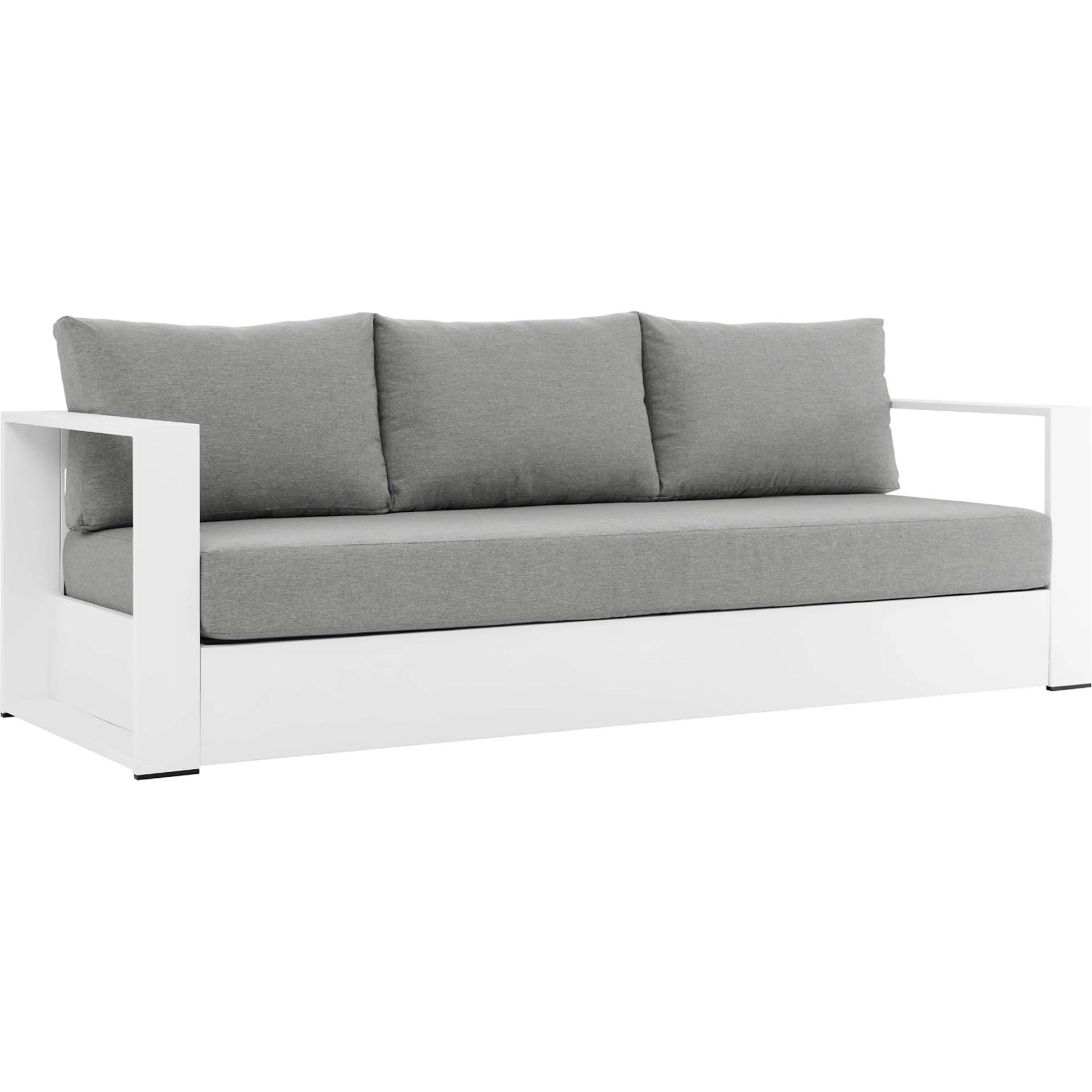 Conejos Powder-Coated Aluminum Sofa by Evans & Londeen. Made from seat cushion: foam density 30kgs, m3, seat front is covered by 20mmt spraying bonded wadding in a modern style.