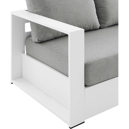 Conejos Powder-Coated Aluminum Sofa by Evans & Londeen. Made from seat cushion: foam density 30kgs, m3, seat front is covered by 20mmt spraying bonded wadding in a modern style.