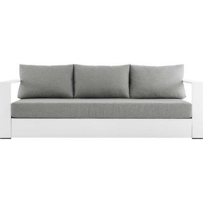Conejos Powder-Coated Aluminum Sofa by Evans & Londeen. Made from seat cushion: foam density 30kgs, m3, seat front is covered by 20mmt spraying bonded wadding in a modern style.