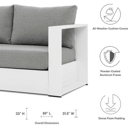 Conejos Powder-Coated Aluminum Sofa by Evans & Londeen. Made from seat cushion: foam density 30kgs, m3, seat front is covered by 20mmt spraying bonded wadding in a modern style.