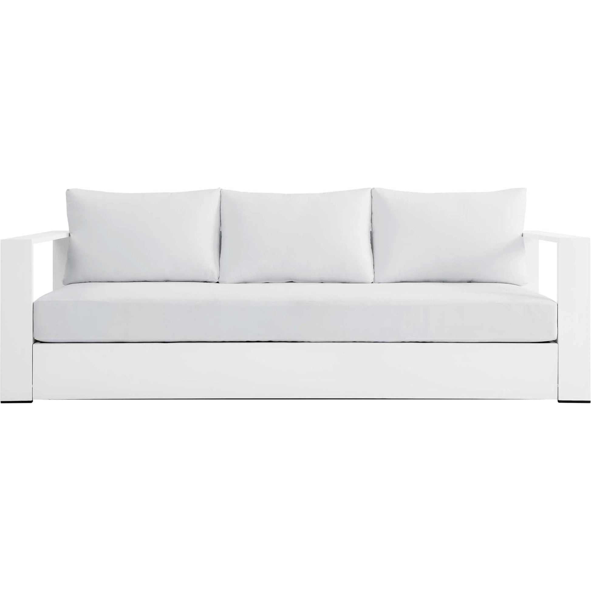 Conejos Powder-Coated Aluminum Sofa by Evans & Londeen. Made from seat cushion: foam density 30kgs, m3, seat front is covered by 20mmt spraying bonded wadding in a modern style.