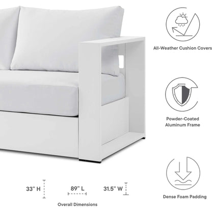 Conejos Powder-Coated Aluminum Sofa by Evans & Londeen. Made from seat cushion: foam density 30kgs, m3, seat front is covered by 20mmt spraying bonded wadding in a modern style.
