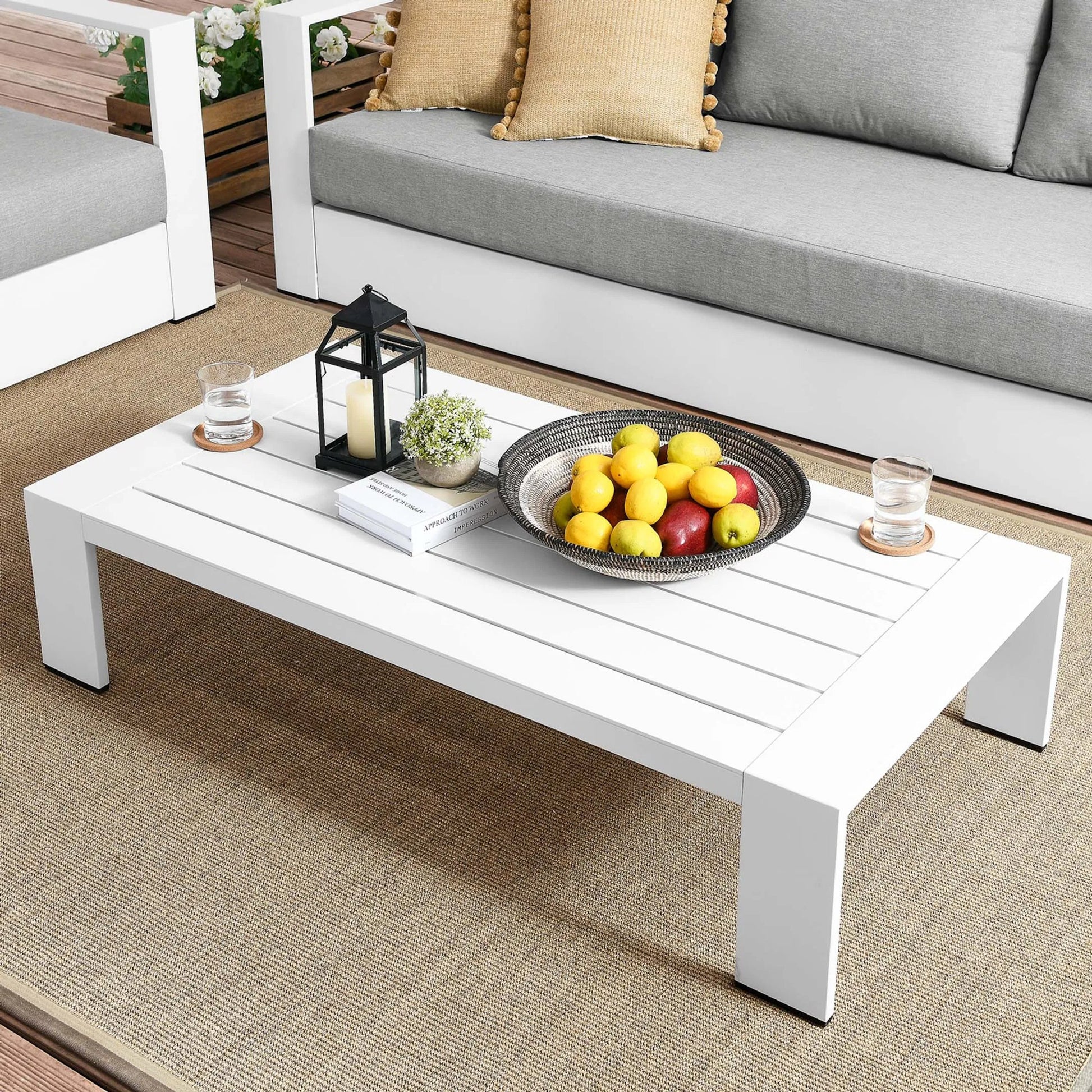 Conejos Powder-Coated Aluminum Coffee Table by Evans & Londeen. Made from aluminum frame, fixed by #304 stainless steel bolt in a modern style.