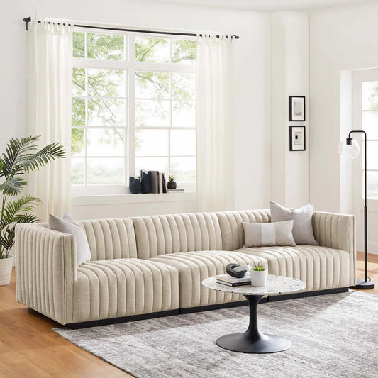 Stone Channel Sofa by Evans & Londeen. Made from plywood, fabric in a modern style.