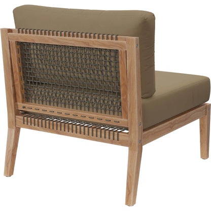 Cooper Teak Wood Armless Chair by Evans & Londeen. Made from teak wood, cartenza 130 white, cartenza 181 light brown, valtos 121 navy, quick dry foam, weight capacity: 226kgs. in a modern style.