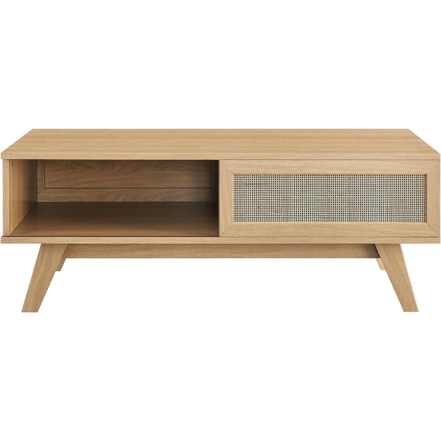 003 SI-2002614 | Additional Silo | Oldham Coffee Table by Evans & Londeen. Made from particle board, paper, mdf, rattan, weight capacity: top panel : 189 lbs, bottom panel : 44 lbs in a modern style.