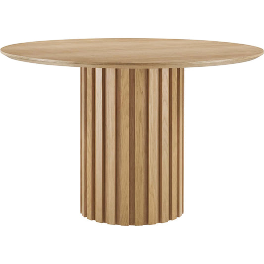 Fairbanks 47" Round Dining Table by Evans & Londeen. Made from bottom with 1 whole piece of 3mmt felt pad, dia 1200mm round dining table top, p2 mdf panel, oak veneer color code: ls002 in a modern style.
