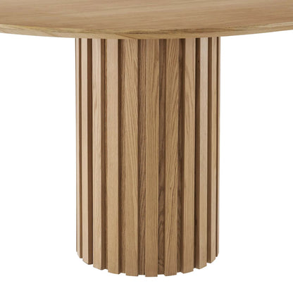 Fairbanks 95" Oval Dining Table by Evans & Londeen. Made from p2 mdf panel, american walut veneer color code: wa-01, bottom of both base is with 1 whole piece of 3mmt felt pad in a modern style.