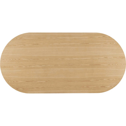 Fairbanks 95" Oval Dining Table by Evans & Londeen. Made from p2 mdf panel, american walut veneer color code: wa-01, bottom of both base is with 1 whole piece of 3mmt felt pad in a modern style.