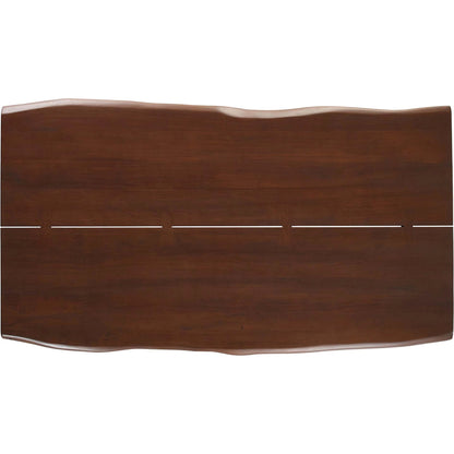 Westminster 74" Live Edge Acacia Wood Acacia Wood Dining Table by Evans & Londeen. Made from acasia live edge table top, metal powder coat finish - black, mild steel plate, solid mild steel rod, weight capacity: 133 lbs in a modern sty