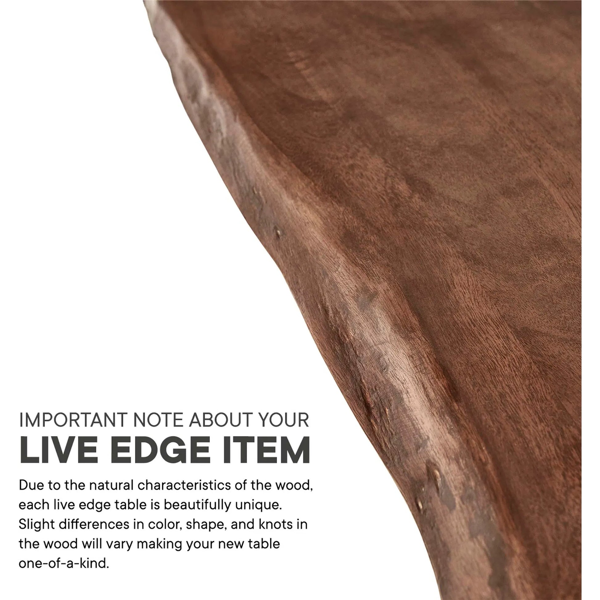 Westminster 74" Live Edge Acacia Wood Acacia Wood Dining Table by Evans & Londeen. Made from acasia live edge table top, metal powder coat finish - black, mild steel plate, solid mild steel rod, weight capacity: 133 lbs in a modern sty