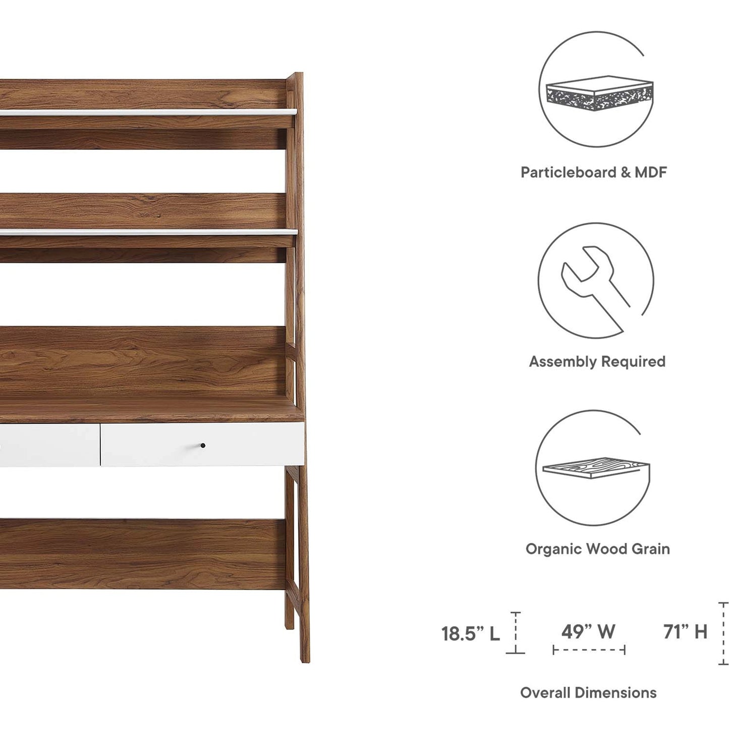 015 SI-2002639 | Additional Silo | Cheshire Office Desk by Evans & Londeen. Made from particle board, mdf, toppan walnut, pvc, paper lamination in a cottage & farmhouse style.