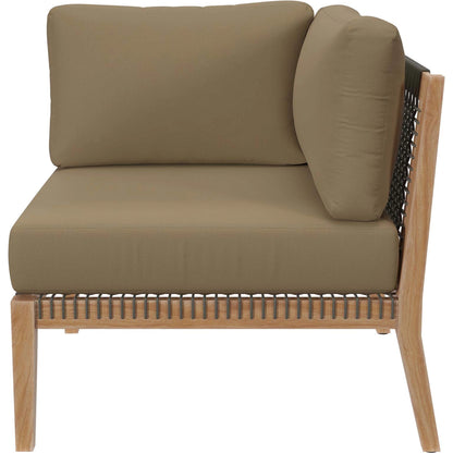 Cooper Teak Wood Loveseat by Evans & Londeen. Made from teak wood, rope, quick dry foam, tack glides, chair weight capacity: 226kgs. in a modern style.