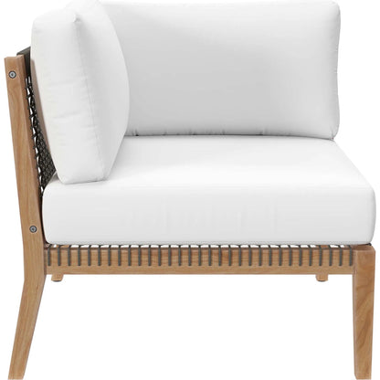 Cooper Teak Wood Loveseat by Evans & Londeen. Made from teak wood, rope, quick dry foam, tack glides, chair weight capacity: 226kgs. in a modern style.