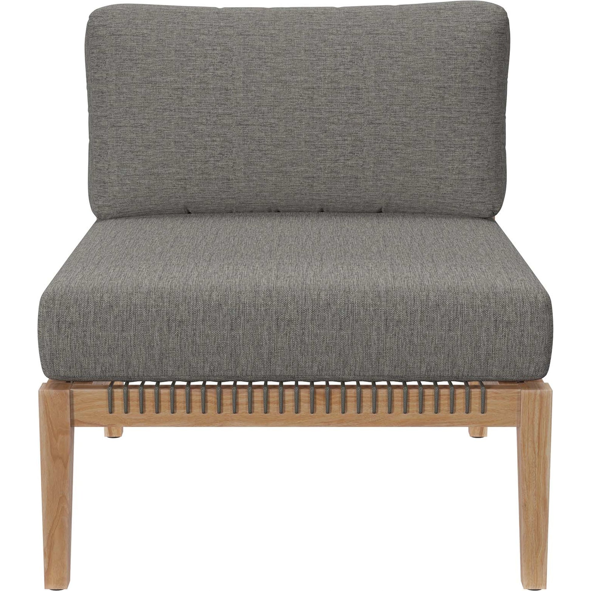 Cooper Teak Wood Sofa by Evans & Londeen. Made from teak wood, rope, quick dry foam, tack glides in a modern style.