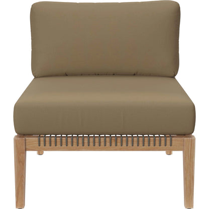 Cooper Teak Wood Sofa by Evans & Londeen. Made from teak wood, rope, quick dry foam, tack glides in a modern style.