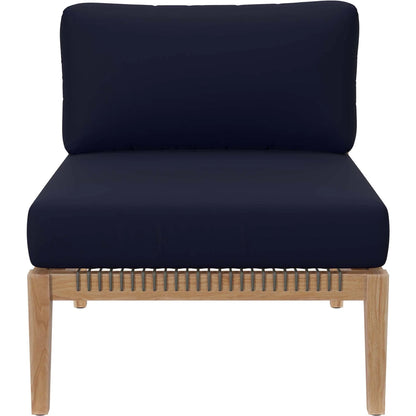 Cooper Teak Wood Sofa by Evans & Londeen. Made from teak wood, rope, quick dry foam, tack glides in a modern style.
