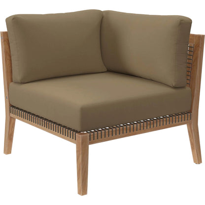 Cooper 6-Piece Teak Wood Sectional Sofa by Evans & Londeen. Made from teak wood, rope, quick dry foam, tack glides in a modern style.