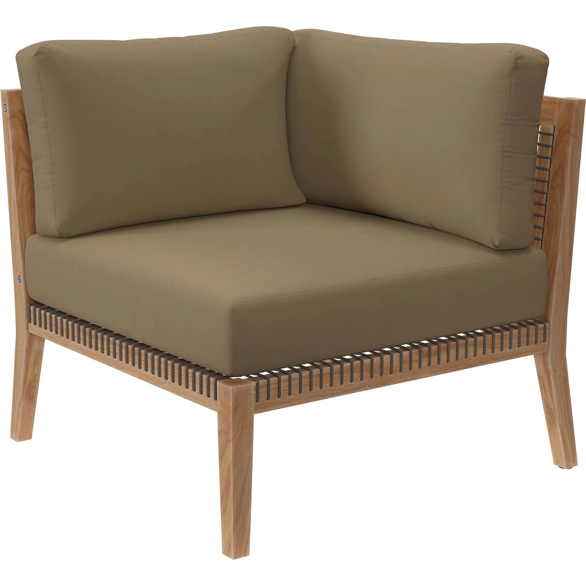 Cooper 6-Piece Teak Wood Sectional Sofa by Evans & Londeen. Made from teak wood, rope, quick dry foam, tack glides in a modern style.