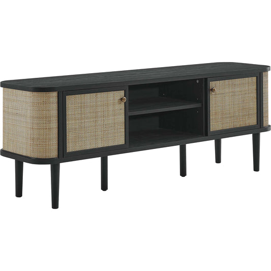 Aitkin 60'' Wood TV Stand by Evans & Londeen in black. Made from particle board, mdf in a cottage & farmhouse style.