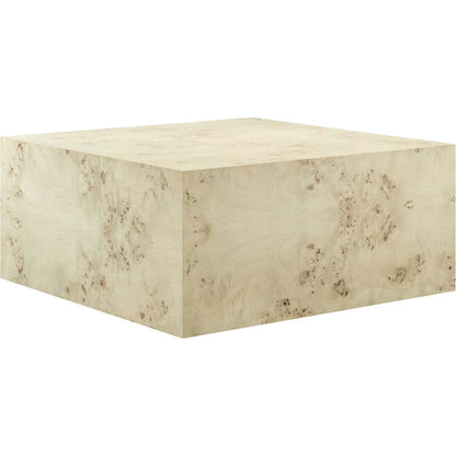 Clearfield 36" Square Burl Wood Coffee Table by Evans & Londeen. Made from mdf, burl veneer in a modern style.