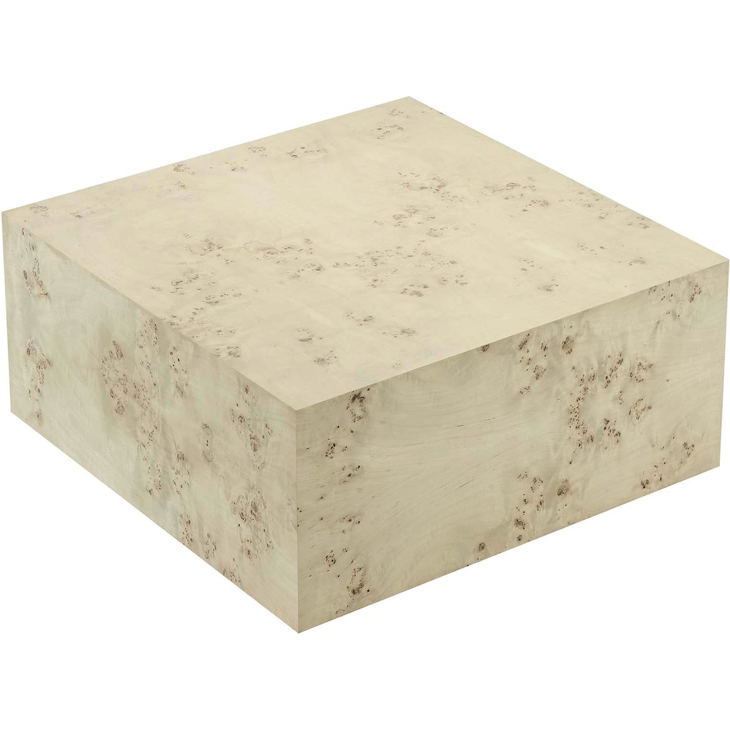002 SI-2135503 | Additional Silo | Clearfield 36" Square Burl Wood Coffee Table by Evans & Londeen. Made from mdf, burl veneer in a modern style.