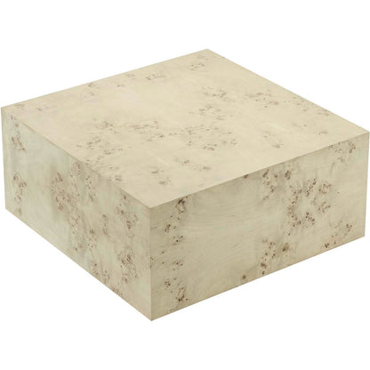 Clearfield 36" Square Burl Wood Coffee Table by Evans & Londeen. Made from mdf, burl veneer in a modern style.