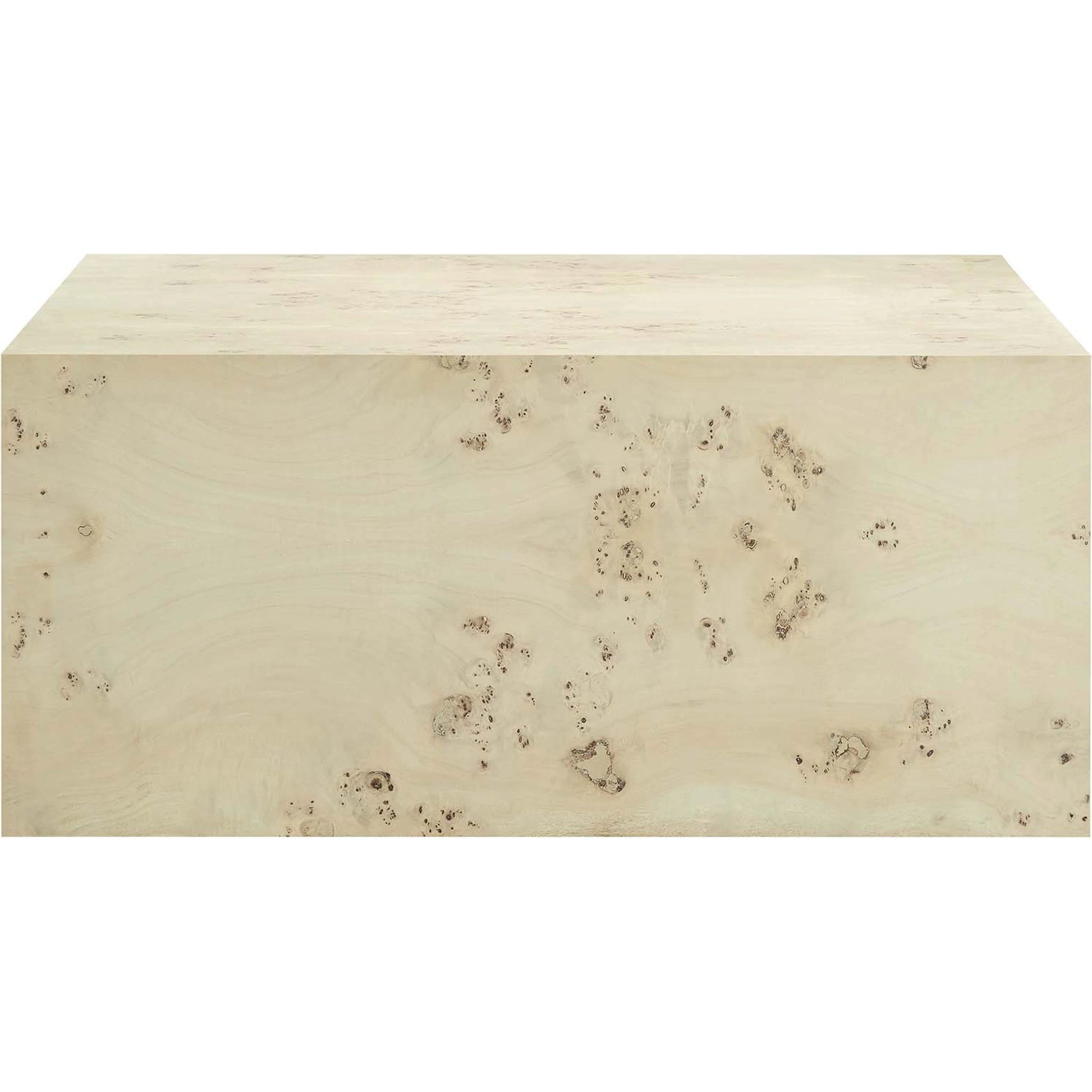 Clearfield 36" Square Burl Wood Coffee Table by Evans & Londeen. Made from mdf, burl veneer in a modern style.