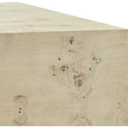 Clearfield 36" Square Burl Wood Coffee Table by Evans & Londeen. Made from mdf, burl veneer in a modern style.