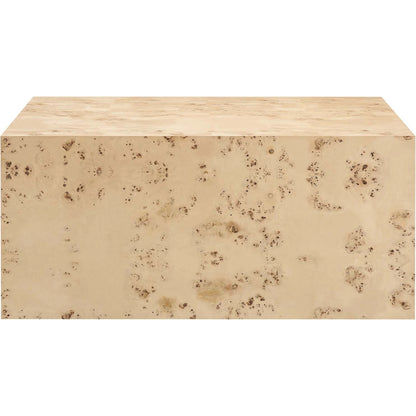 Clearfield 36" Square Burl Wood Coffee Table by Evans & Londeen. Made from mdf, burl veneer in a modern style.