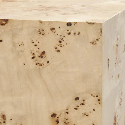 Clearfield 36" Square Burl Wood Coffee Table by Evans & Londeen. Made from mdf, burl veneer in a modern style.