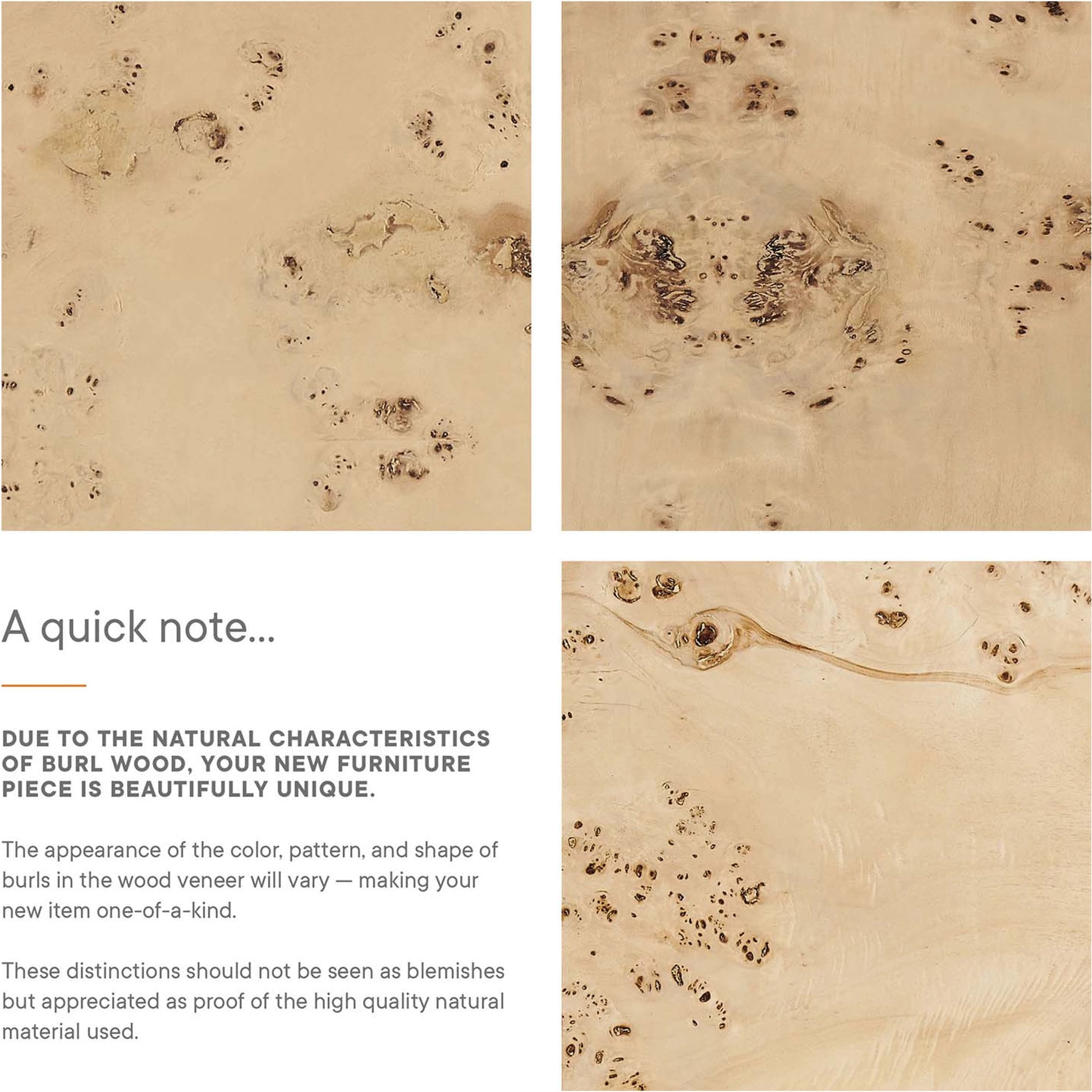 Clearfield 36" Square Burl Wood Coffee Table by Evans & Londeen. Made from mdf, burl veneer in a modern style.