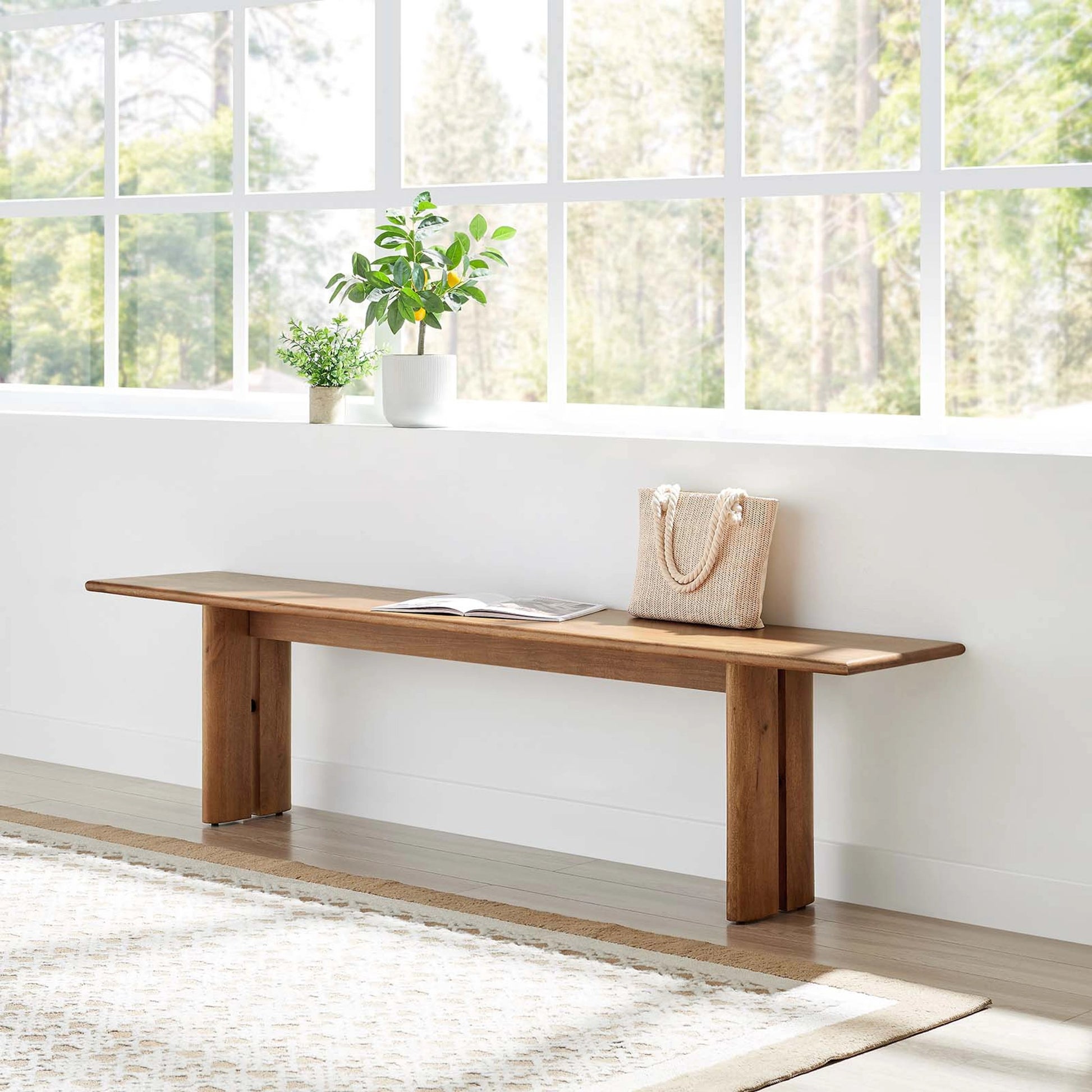 Canton 72" Wood Bench by Evans & Londeen. Made from wood in a cottage & farmhouse style.