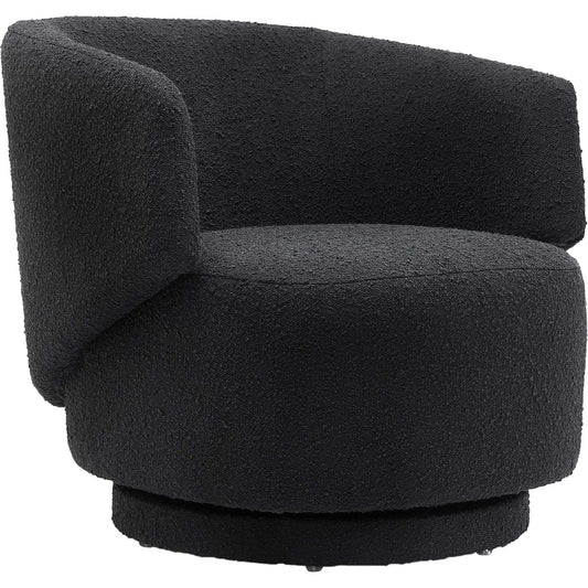 Clinton Boucle Swivel Chair by Evans & Londeen. Made from pine wood, plywood, elastic bondage in a modern style.