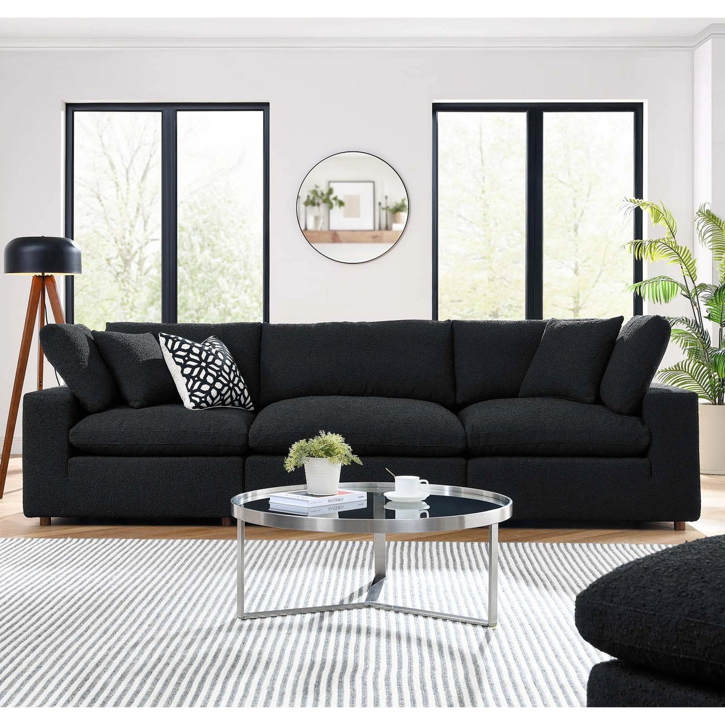 005 SI-2107019 | Lifestyle | Wheatland Down Filled Overstuffed Boucle 3-Seater Sofa by Evans & Londeen. Made from unique in a modern style.