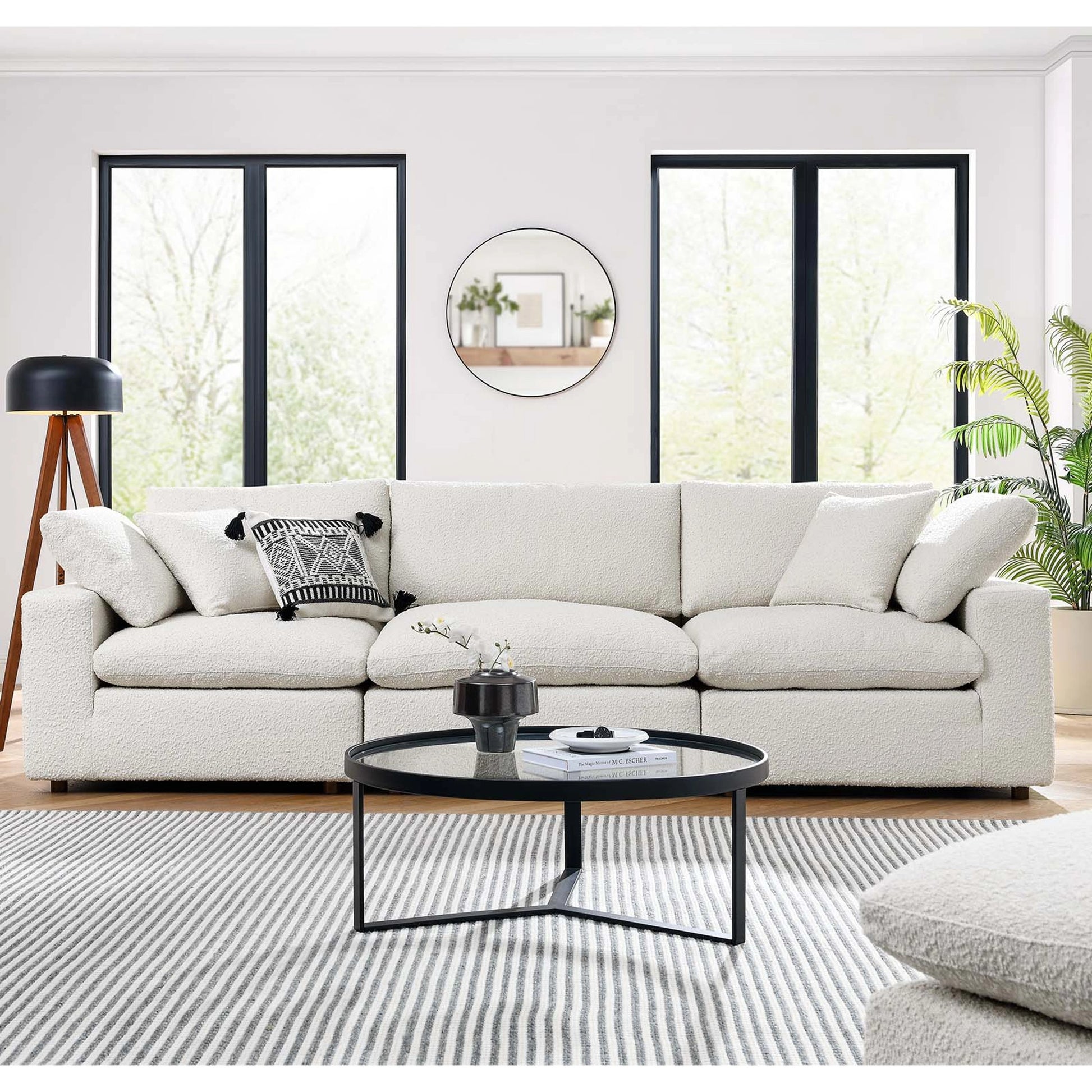 Wheatland Down Filled Overstuffed Boucle 3-Seater Sofa by Evans & Londeen. Made from unique in a modern style.