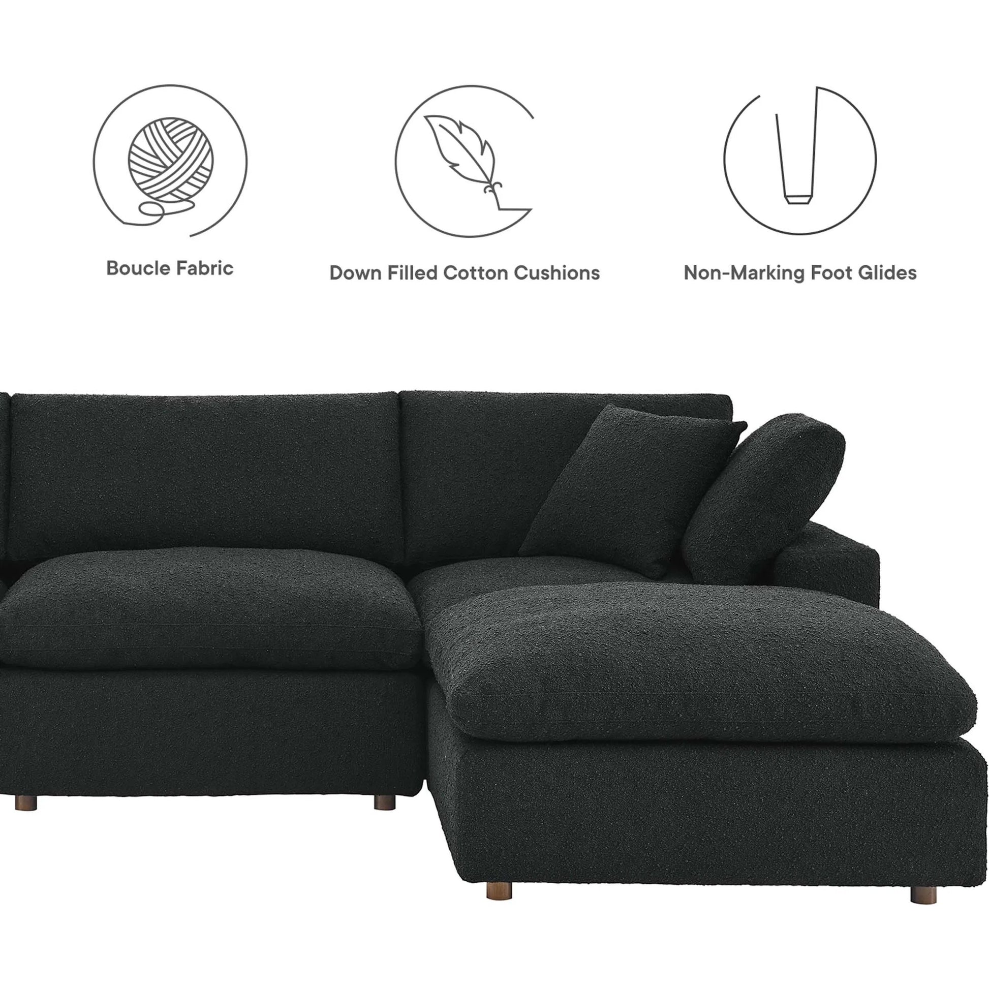 Wheatland 4-Piece Down Filled Overstuffed Boucle Sectional Sofa by Evans & Londeen. Made from unique in a modern style.