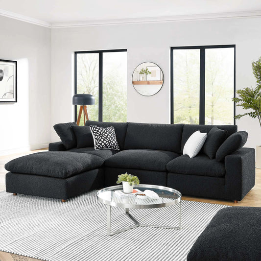 Wheatland Down Filled Overstuffed Boucle 4-Piece Sectional Sofa by Evans & Londeen. Made from unique in a modern style.
