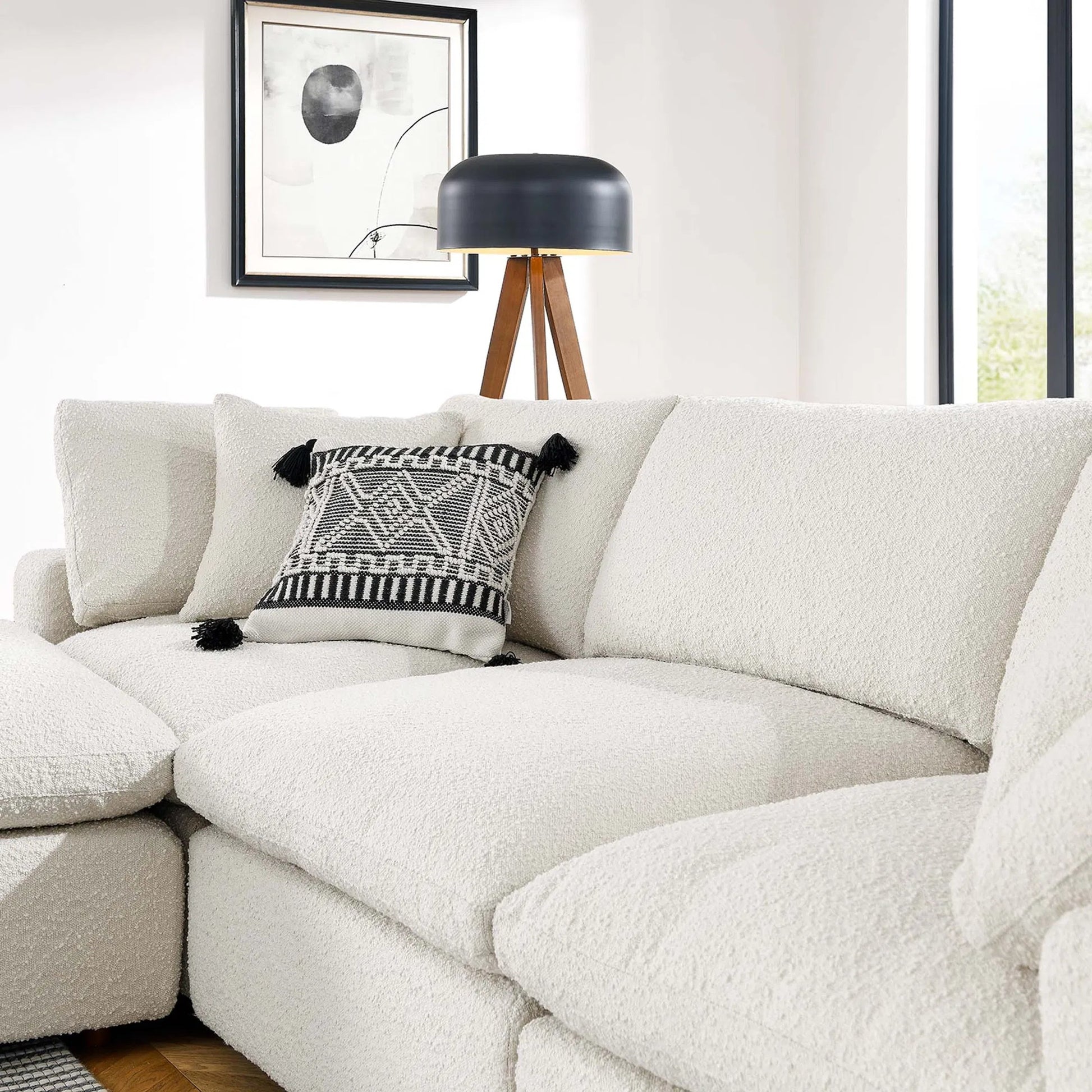 Wheatland 4-Piece Down Filled Overstuffed Boucle Sectional Sofa by Evans & Londeen. Made from unique in a modern style.