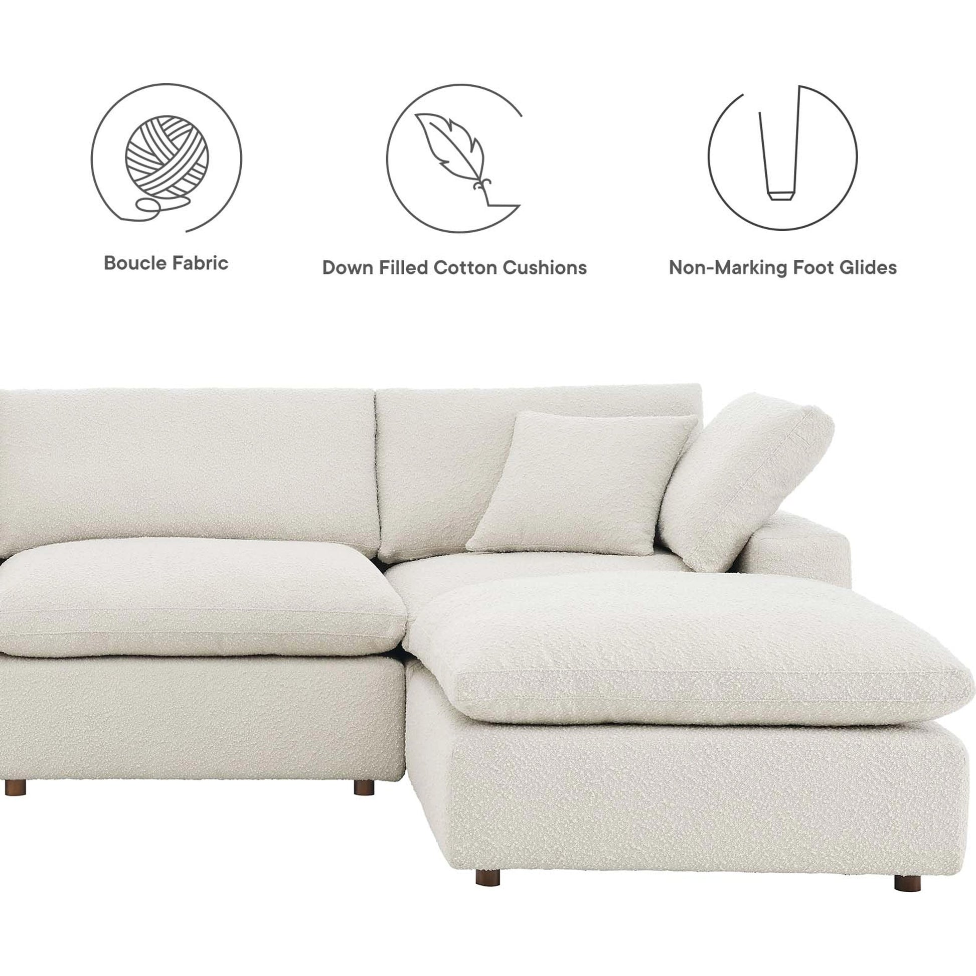 Wheatland 4-Piece Down Filled Overstuffed Boucle Sectional Sofa by Evans & Londeen. Made from unique in a modern style.