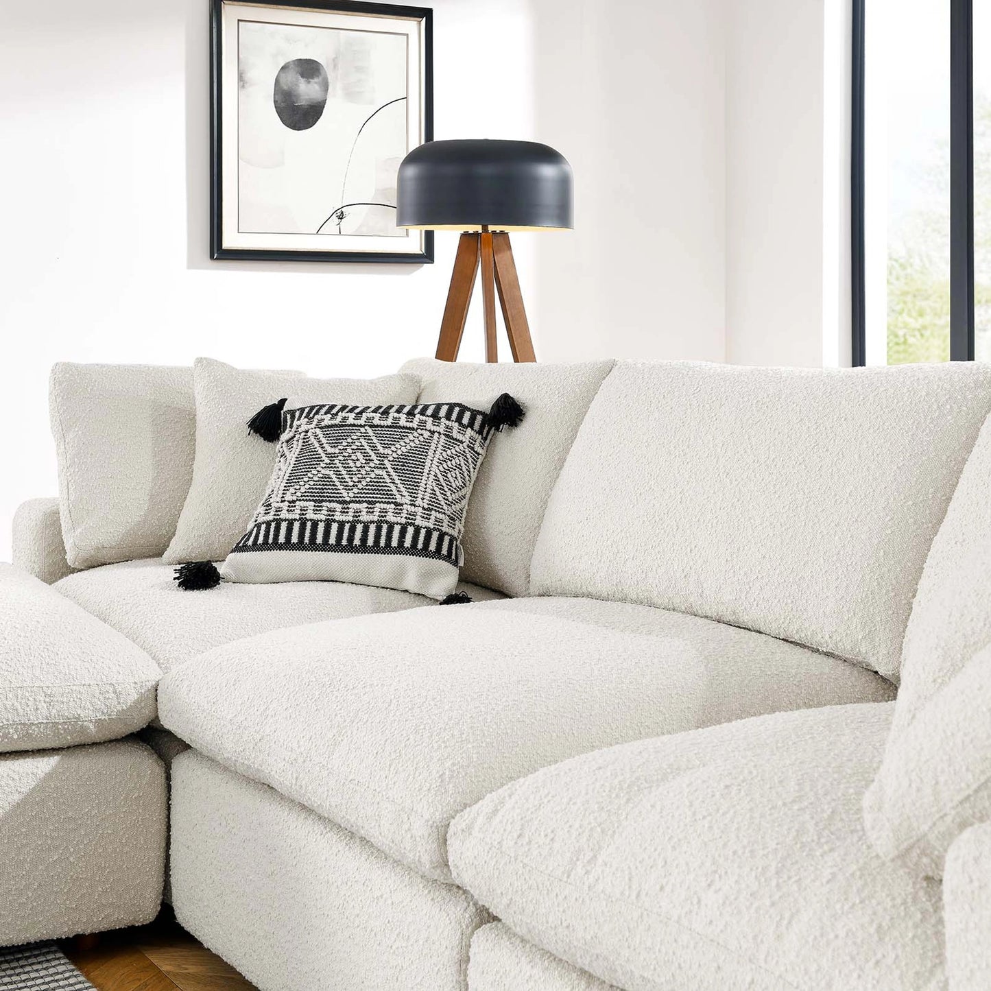 009 SI-2107023 | Additional Silo | Wheatland 4-Piece Down Filled Overstuffed Boucle Sectional Sofa by Evans & Londeen. Made from unique in a modern style.